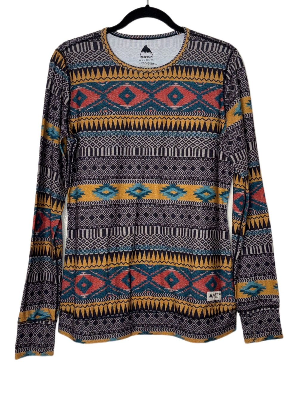 Burton Women’s Midweight Crew Baselayer long sleeve multicolor Size large Aztec